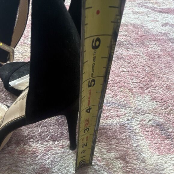 Sam Edelman Black Suede Ankle Strap Open Toe Strappy Heels Women’s Size 7 - Picture 6 of 9